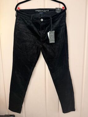 American Eagle Outfitters low rise Black Velvet Skinny Jeans sz14